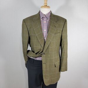 Saks Fifth Avenue KINGSWOOD SPJ Men's Sport Coat Blazer‎ Houndstooth Beige 42R